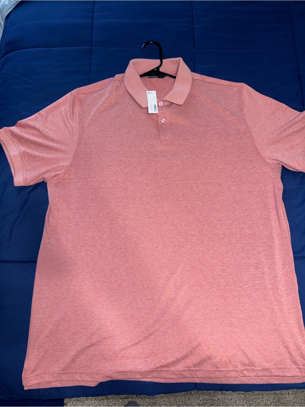 Member’s Mark NWT Men's Heathered Salmon Polo Shirt